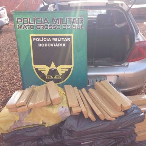 Homem &eacute; preso com 200 quilos de maconha em carro na MS-164
