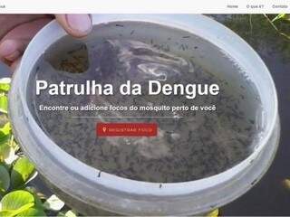 Site direciona o internauta para um mapa onde ele pode marcar um possível foco de dengue (Foto: Divulgação/Site)