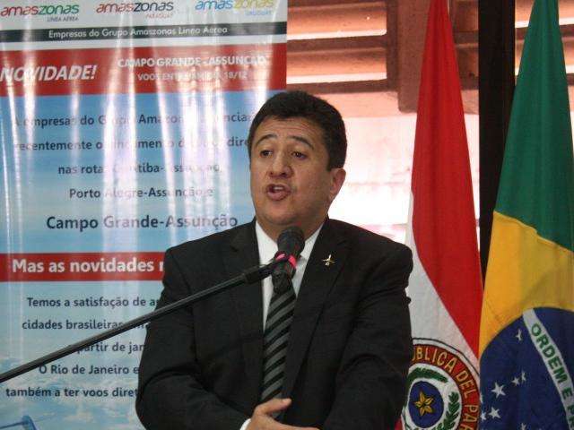 Voo entre a Capital e Assun&ccedil;&atilde;o &ldquo;abre perspectivas&rdquo; para MS, afirma Reinaldo