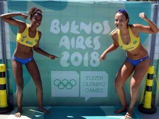 Aninha e Thamela venceram dois jogos em Buenos Aires (Foto: FIVB/Divulgação)