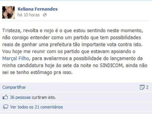  Contr&aacute;ria &agrave; decis&atilde;o do PMDB em Dourados, esposa de Mar&ccedil;al cogita se candidatar