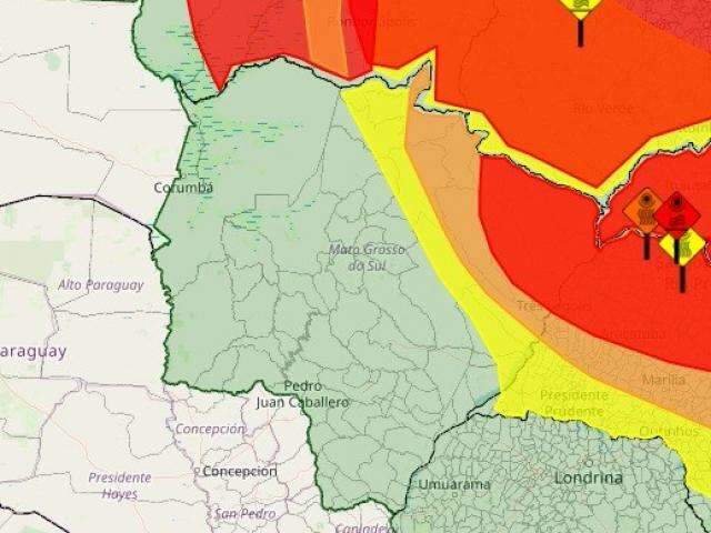 Massa de ar divide MS e temperaturas chegam a variar 24&deg;C de norte a sul