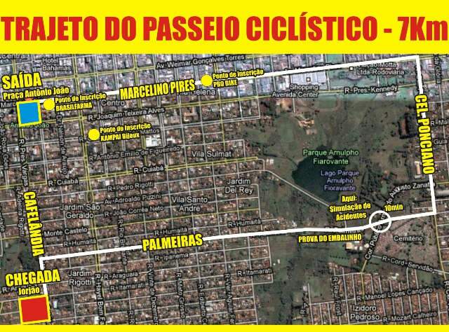  Passeio cicl&iacute;stico marca anivers&aacute;rio de 75 de Dourados no domingo