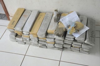 Foram apreendidos 71 tabletes de maconha (Foto: Paulo Francis)