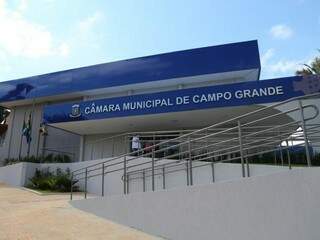 Entrada da Câmara Municipal de Campo Grande.
 (Foto: Marcos Ermínio).