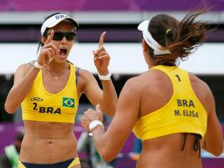 Talita e Maria Elisa têm duas vitórias em dois jogos nas Olimpíadas de Londres. (Foto: Reuters)