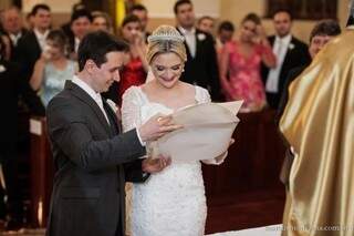 Do Vaticano, benção do papa chega no meio do casamento e emociona noivos. (Foto: Marcus Moriyama)