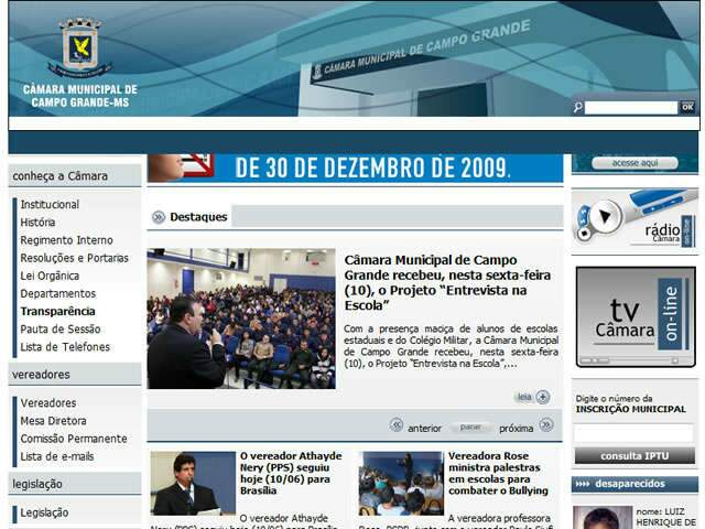  Ataque criminoso de crackers altera site da C&acirc;mara da Capital 