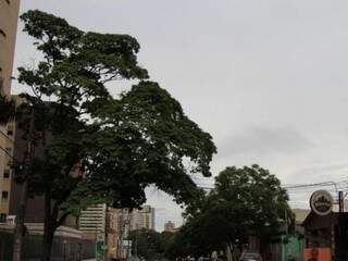 Registro mostra rua de Campo Grande com tempo nublado. (Foto: Marina Pacheco).