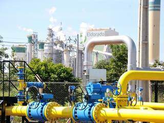 Eldorado Brasil, indústria de papel e celulose instalada em Três Lagoas, é abastecida com o gás natural (Foto: MSGás/Divulgação)