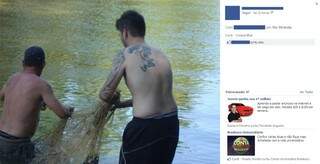 Grupo postou fotos com rede e peixes acima do tamanho permitido durante a Piracema. (Foto: Reprodução/Facebook)