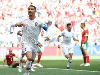 Cristiano Ronaldo comemora gol contra o Marrocos em Moscou (Foto: divulgação/Fifa)