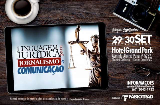 Curso de linguagem jur&iacute;dica para jornalistas ser&aacute; nesta sexta e s&aacute;bado