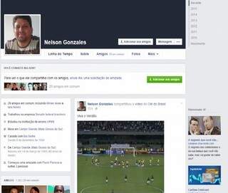 Na rede social, Nelson Gonzales informa que mora em Campo Grande. (Foto: Reprodução)