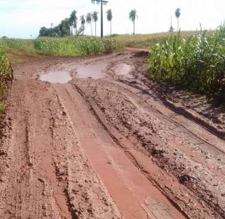 Chuva agrava situação de estrada da zona rural e deixa produtores preocupados