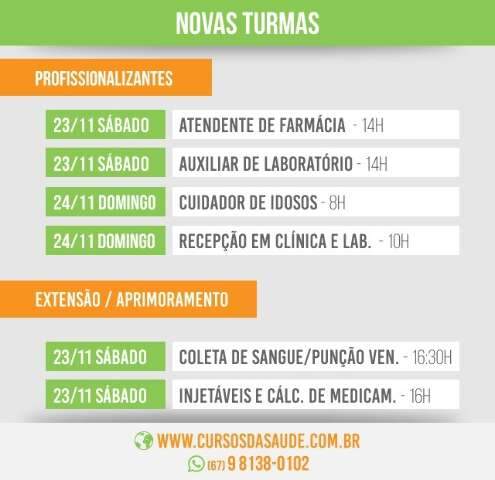 Cursos profissionalizantes em Novembro têm 20% de desconto! Não perca!