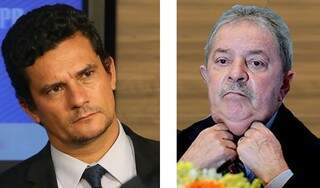 À esquerda o juiz Sérgio Moro, encarregado das ações da Lava Jato e o ex-presidente Lula, citado em delações da Odebrecht (Foto: Reprodução)