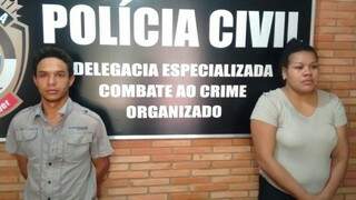 Rafael Gomes estava com a esposa Andria Cristina, que também foi presa (Foto: Divulgação Polícia Civil)