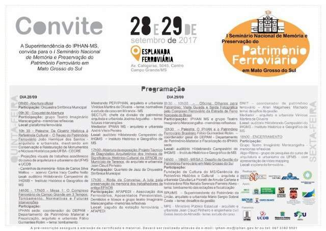 In&eacute;dito em MS, semin&aacute;rio discute patrim&ocirc;nio ferrovi&aacute;rio nesta quinta e sexta
