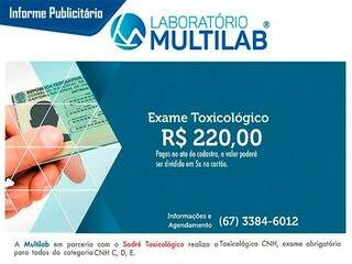 Laborat&oacute;rio Multilab faz campanha de exame toxicol&oacute;gico para motoristas 