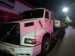 Caminhão roubado durante golpe do falso frete. (Foto: Divulgação)