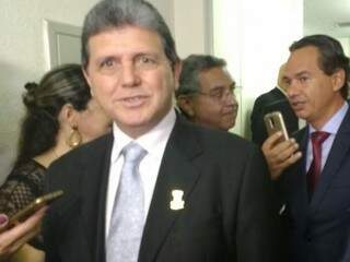 Presidente da Câmara, vereador João Rocha, após reunião com o prefeito Marquinhos Trad. (Foto: Richelieu de Carlo)