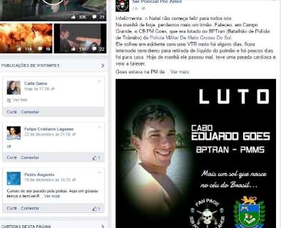 No facebook, policiais prestam &uacute;ltima homenagem ao cabo do BPtran