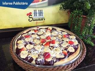 Pizza de açaí é uma das exclusividade do restaurante e pizzaria Sanchik&#039;s (Foto: Divulgação)