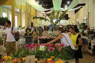 Mais de 200 variedades de flores e plantas estão sendo expostas na feira.(Foto:Marcos Ermínio) 