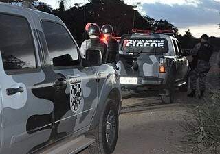 Polícia está na área desde às 6h de hoje. (Foto: Marcos Tomé/Região News) 