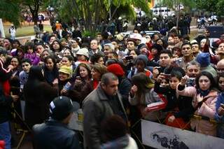 Evangélicos participam de marcha pelo centro da Capital  (Foto: Marcos Ermínio)