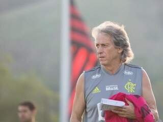 Técnico Jorge Jesus comanda treino no Rubro-negro (Foto: Alexandre Vidal/Flamengo)
