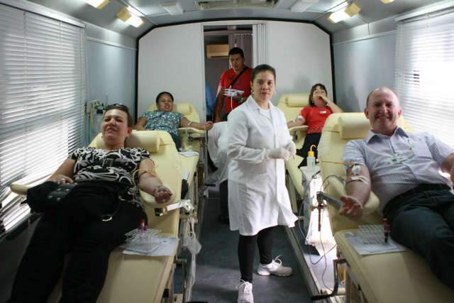  Servidores da Assembleia doam sangue em unidade m&oacute;vel do Hemosul