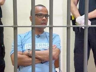 Imagem de Fernandinho Beira-Mar ainda preso em Mossoró. (Foto: Reprodução TV Record)