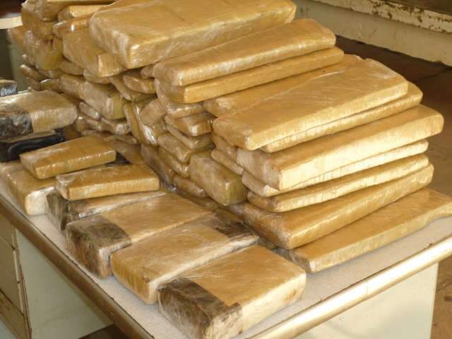  Por causa de frasco de rem&eacute;dio, pol&iacute;cia prende mulher com 45 quilos de maconha 