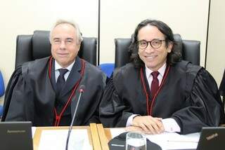 Eleitos corregedor-geral e corregedor substituto, Marcos Antonio Martins Sottoriva e Haroldo José de Lima, respectivamente.(Foto: Ana Paula Leite/MPE)