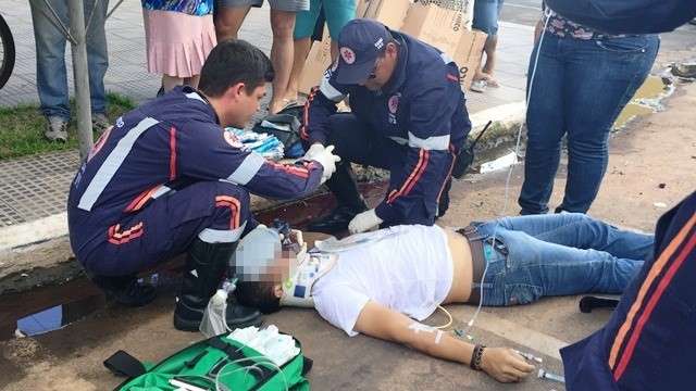 Rapaz que sofreu acidente no centro de Tr&ecirc;s Lagoas est&aacute; em estado grave na UTI