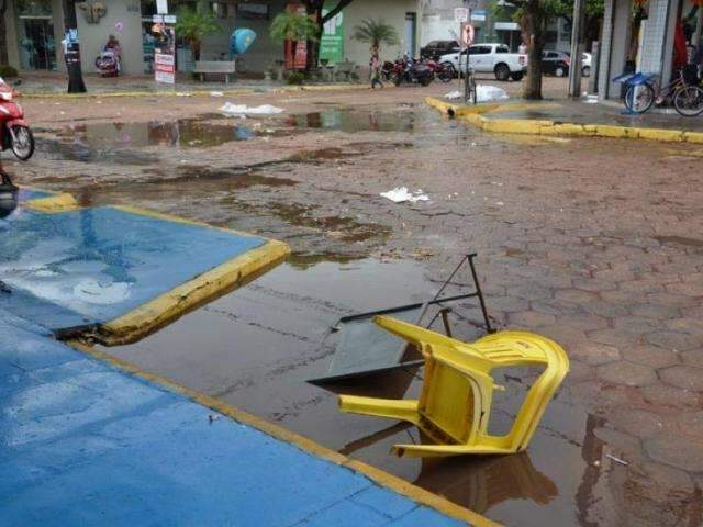 Com ventos de at&eacute; 70 Km/h, temporal derruba &aacute;rvores e galhos no interior 