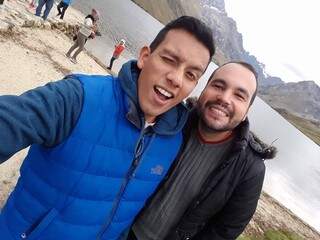 Alvaro e Leandro, que se conheceram no Peru. (foto: Acervo Pessoal)