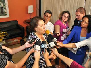 A ministra Eliana Calmon durante coletiva em Campo Grande, quando foi realizada correição no TJ. (Foto: João Garrigó)