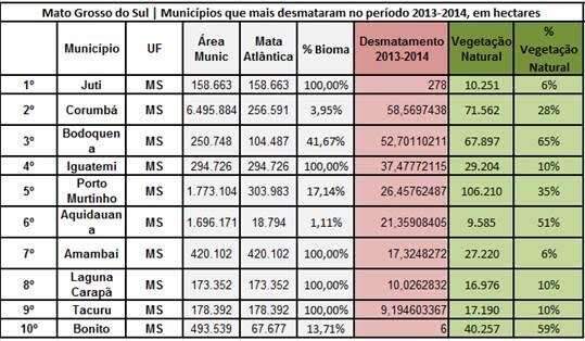 Juti est&aacute; entre 10 munic&iacute;pios brasileiros que mais desmataram a Mata Atl&acirc;ntica