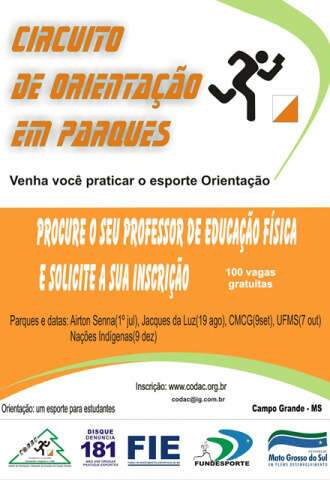  Inscri&ccedil;&atilde;o para Circuito de Orienta&ccedil;&atilde;o em Parques termina hoje
