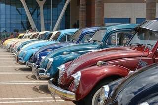 Modelos deixa o estacionamento mais colorido hoje pela manhã. (Foto: Elverson Cardozo)