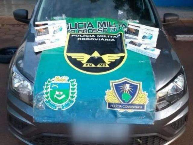 Em fuga, suspeito abandona carro com 1.500 mil pacotes de cigarros do Paraguai
