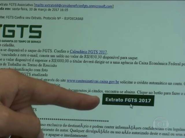 Golpistas usam FGTS como isca e espalham programa espi&atilde;o em e-mail falso