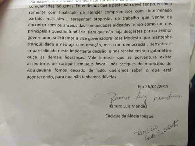 &Iacute;ndios alegam manobra pol&iacute;tica em nomea&ccedil;&atilde;o; governo do Estado nega