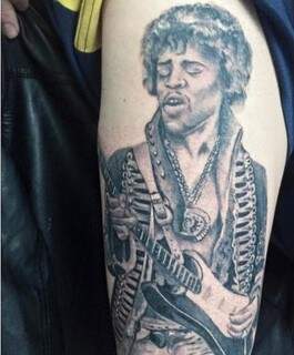 O desenho de Eduardo Mariany homenageou Jimi Hendrix 