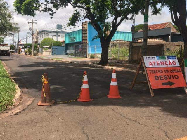 Obras na avenida Mato Grosso continuam e os motoristas devem ficar atentos