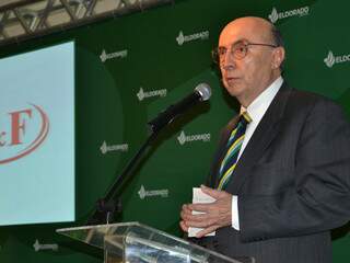 Presidente da J&amp;F, Henrique Meirelles, destacou as vantagens do empreendimento no Estado (Foto: Minamar Junior)