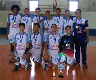 Equipe de Ponta Porã foi a grande vencedora da Copa Pantanal de Voleibol pela categoria pré-mirim masculino (Foto: Reprodução)